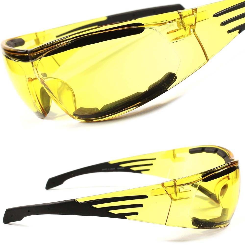 Industrial Laboratory Safety Wrap Yellow Tinted Lenses EVA Foam Backing
